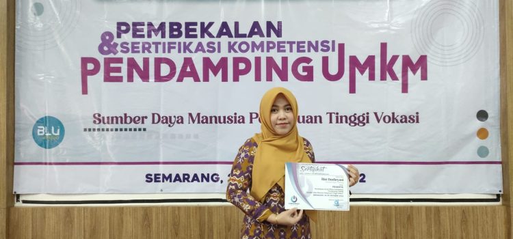 Ibu Rini Desfaryani, S.P., M.Si., Dosen PS Agribisnis Pangan, Berhasil Mendapatkan Hibah Pendanaan Pelatihan dan Sertifikasi Kompetensi Pendamping UMKM