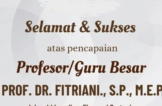 Dosen Agribisnis Pangan, Berhasil Meraih Gelar Profesor