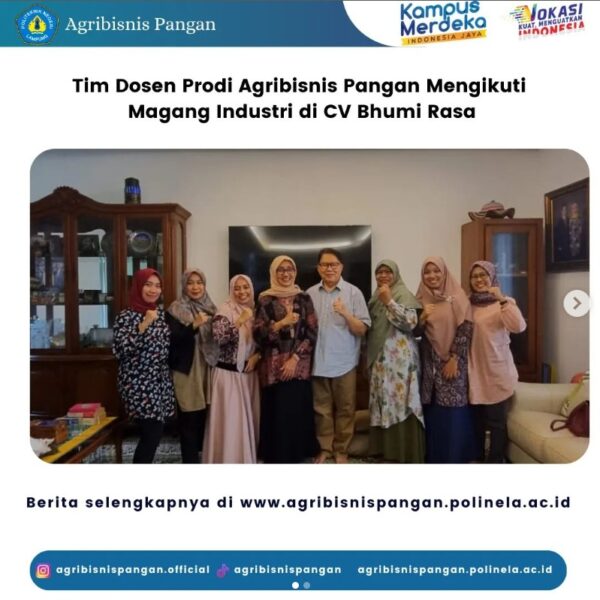Tim Dosen PS. Agribisnis Pangan Mengikuti Kegiatan Magang Industri di CV Bhumi Rasa