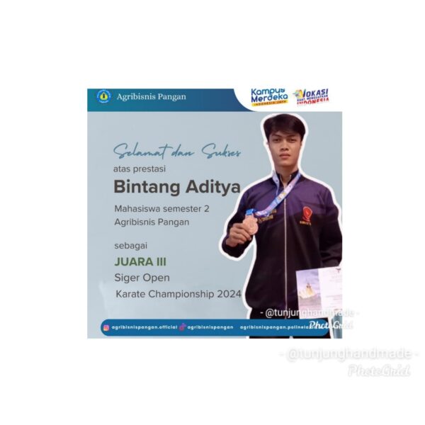 Selamat dan Sukses atas Prestasi Bintang Aditya
