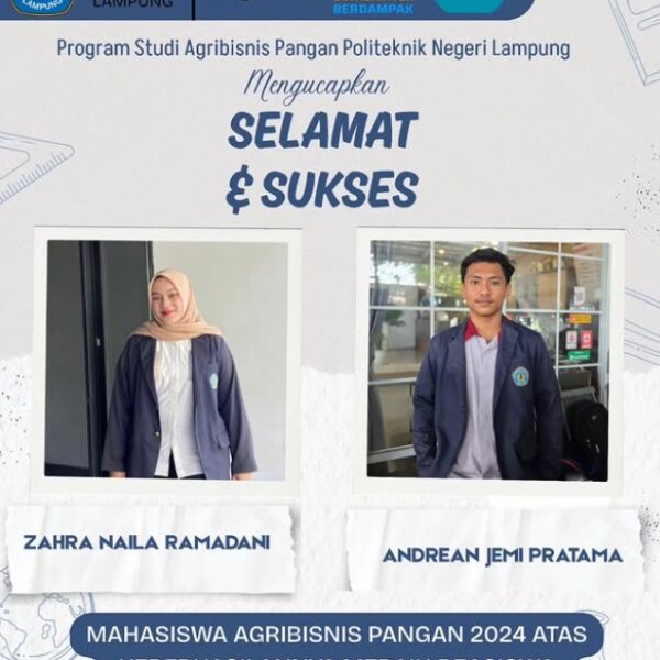 Mahasiswa Agribisnis Pangan Polinela Raih Beasiswa Bank Indonesia 2026